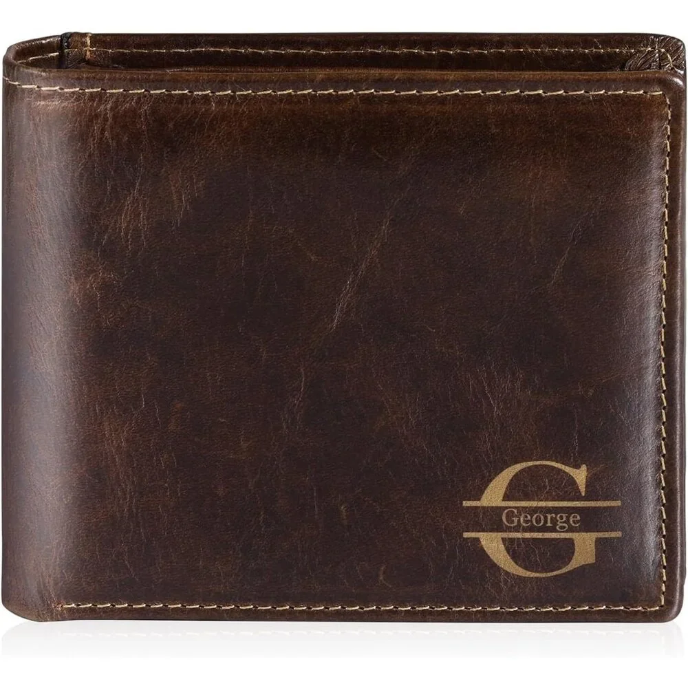 Mens Wallet, Father's Day Gifts, Personalized Leather Wallet Gifts Set,